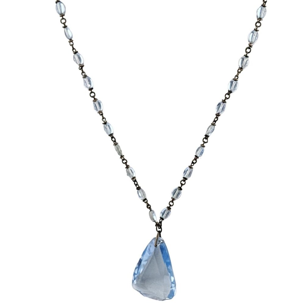 Antique Art Deco Signed Czechoslovakia Glass Necklace (A3322)